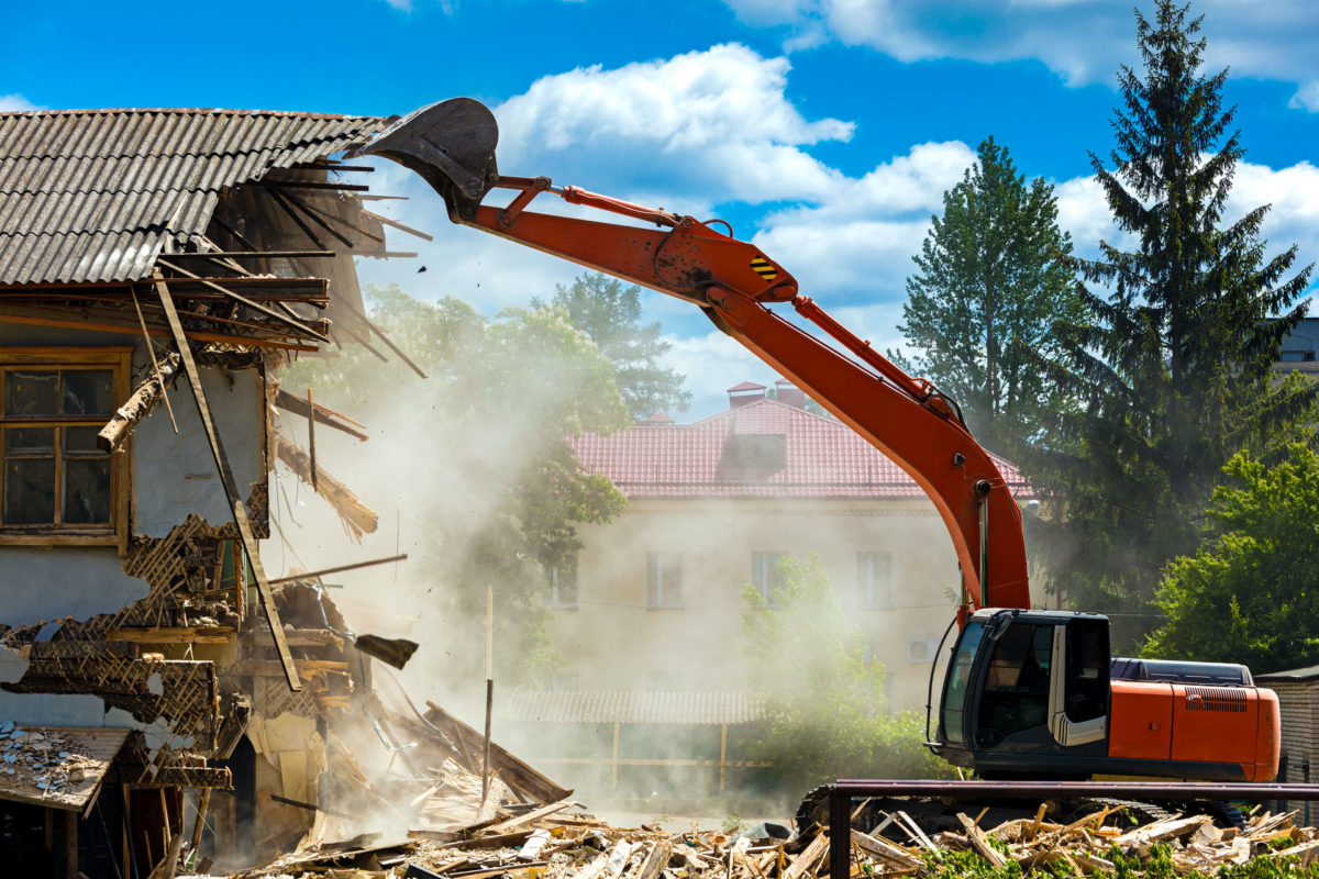 town demolishes town while owner is in the hospital