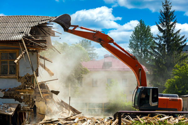 town demolishes town while owner is in the hospital