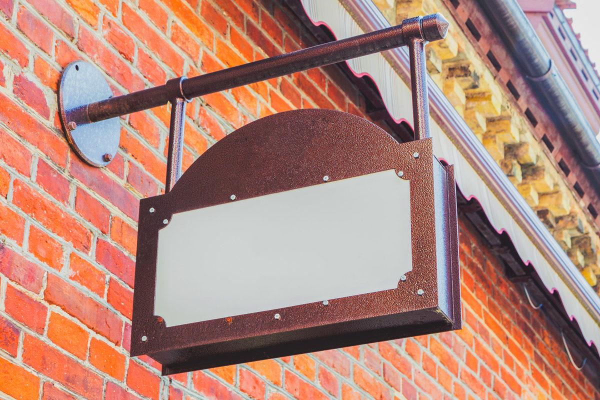 blank sign outside business