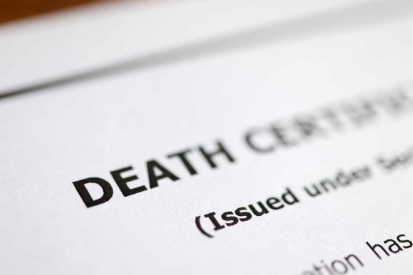 death certificate form