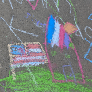 chalk drawing on sidewalk